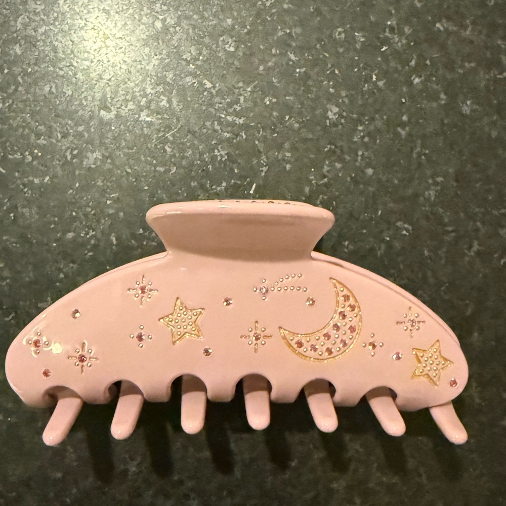 Emi Jay Pink and Gold Star Moon Hair Clip - like new